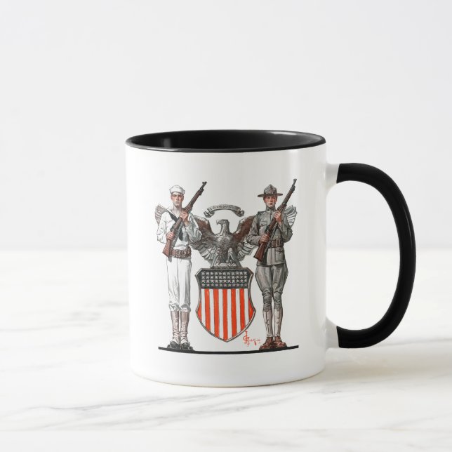 Soldier, Sailor and U.S. Shield Mug (Right)
