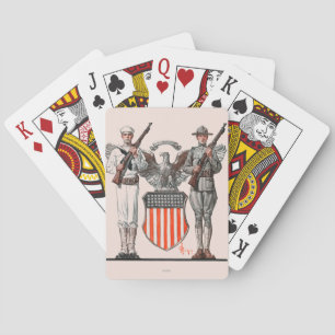 Soldier, Sailor and U.S. Shield Playing Cards