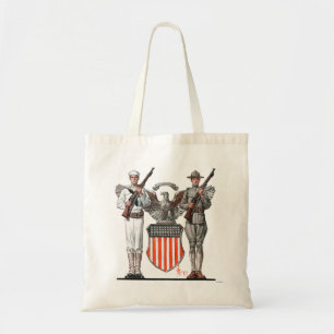 Soldier, Sailor and U.S. Shield Tote Bag