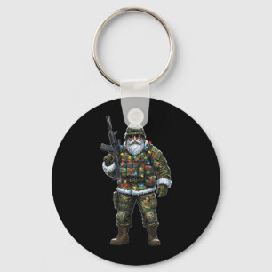 Soldier Santa Camouflage Christmas Military Hunter Key Ring