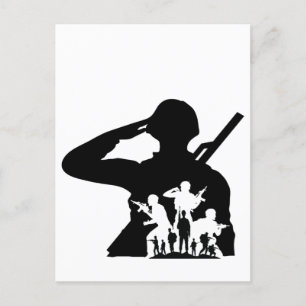 Soldier silhouette customise  postcard