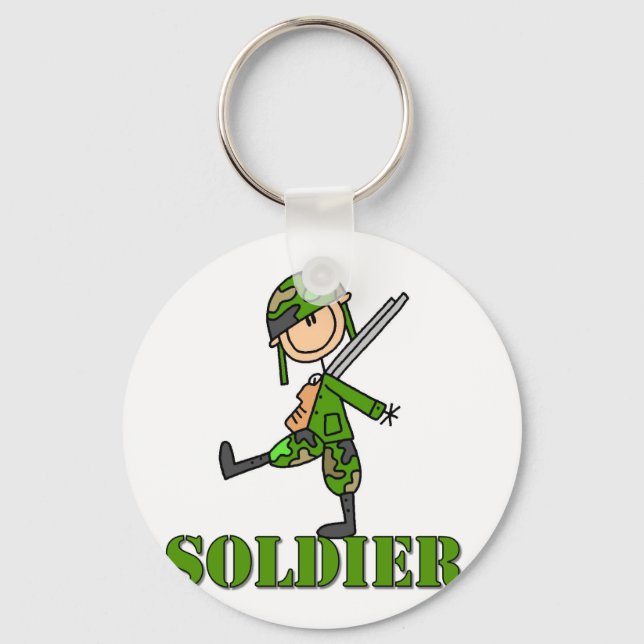 Soldier Stick Figure Key Ring (Front)
