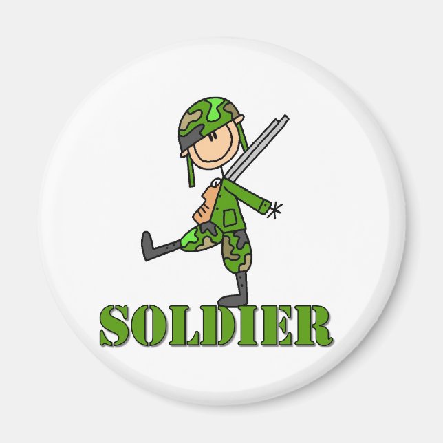 Soldier Stick Figure Magnet (Front)
