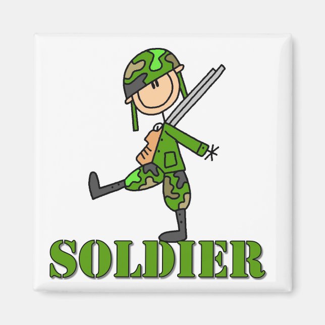 Soldier Stick Figure Magnet (Front)