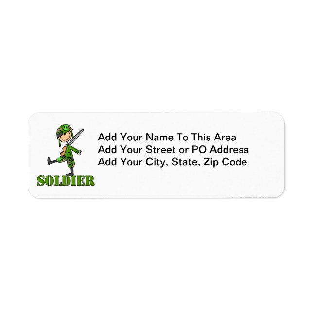 Soldier Stick Figure Return Address Label (Front)