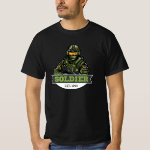 Soldier Tactical Logo – Military Emblem Design T-Shirt