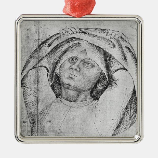 Soldier taking off his chainmail metal tree decoration (Front)