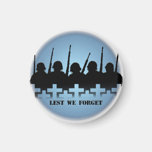 Soldier Tribute Magnet Lest We Forget War Gifts