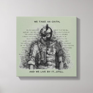 Soldier Warrior - Oath Customise Background Colour Canvas Print