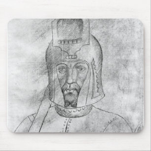 Soldier wearing a visored helmet mouse pad