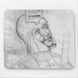 Soldier wearing a visored helmet mouse pad