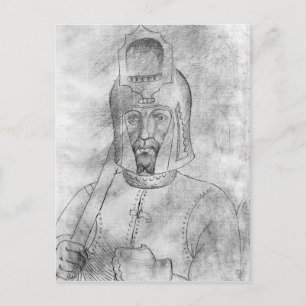 Soldier wearing a visored helmet postcard