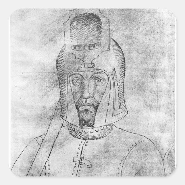 Soldier wearing a visored helmet square sticker (Front)