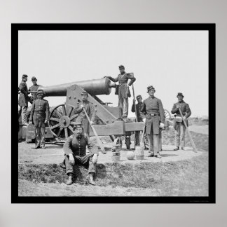 Soldiers and 24 Pounder Siege Gun Ft Corcoran 1864 Poster