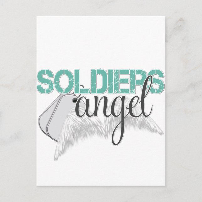 Soldiers Angel Green Postcard (Front)