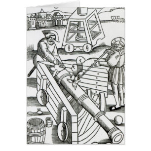 Soldiers firing a cannon