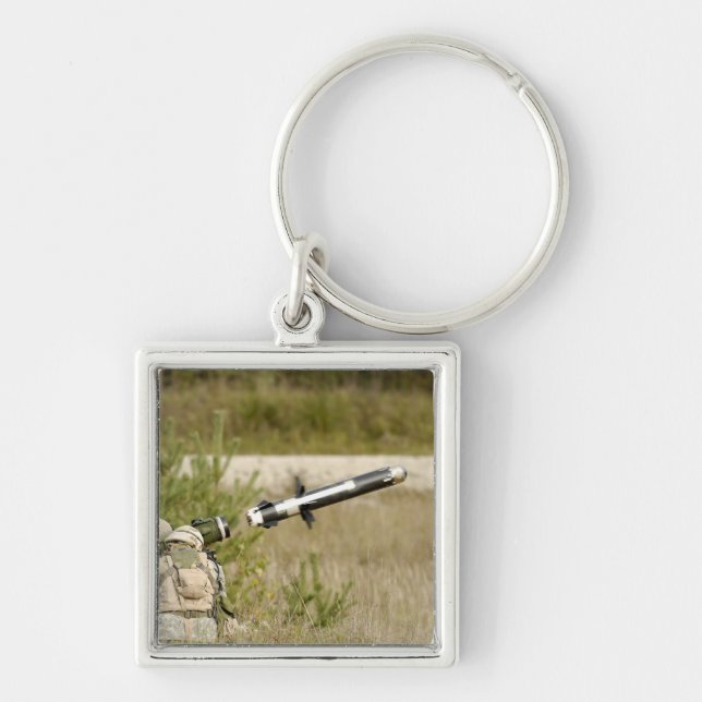 soldiers firing an FGM-148 Javelin Key Ring (Front)