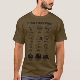 Soldiers Helmets of WorldOne WWI Military Diagrams T-Shirt