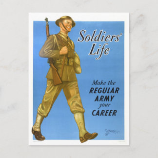 SOLDIERS LIFE POSTCARD