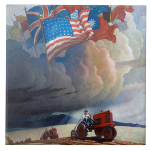 Soldiers of the Soil by Newell Convers Wyeth Ceramic Tile