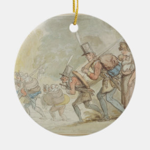 Soldiers on a March, 1805 (pen & ink and watercolo Ceramic Tree Decoration