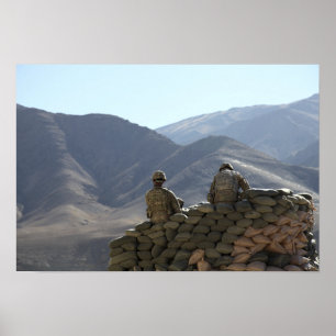 soldiers run communications equipment poster