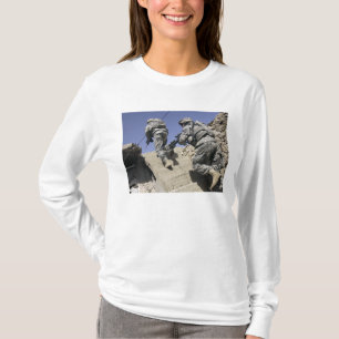 Soldiers running up staircase of a building T-Shirt