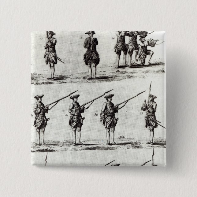 Soldiers with bayonets 15 cm square badge (Front)