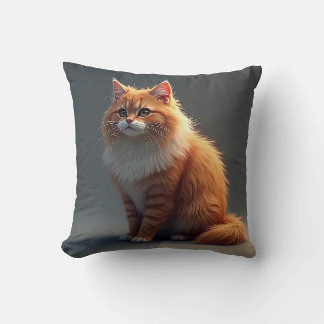 solemn cat cushion (Front)