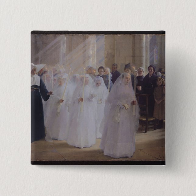 Solemn Communion 15 Cm Square Badge (Front)