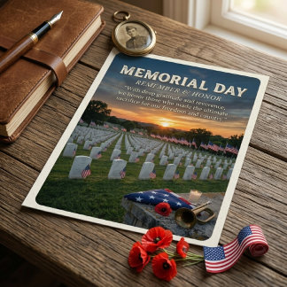 Solemn Memorial Day Remember and Honor the Fallen Holiday Postcard