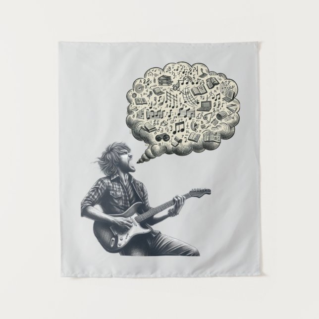 Solfeggio explosive guitar player tapestry (Front)
