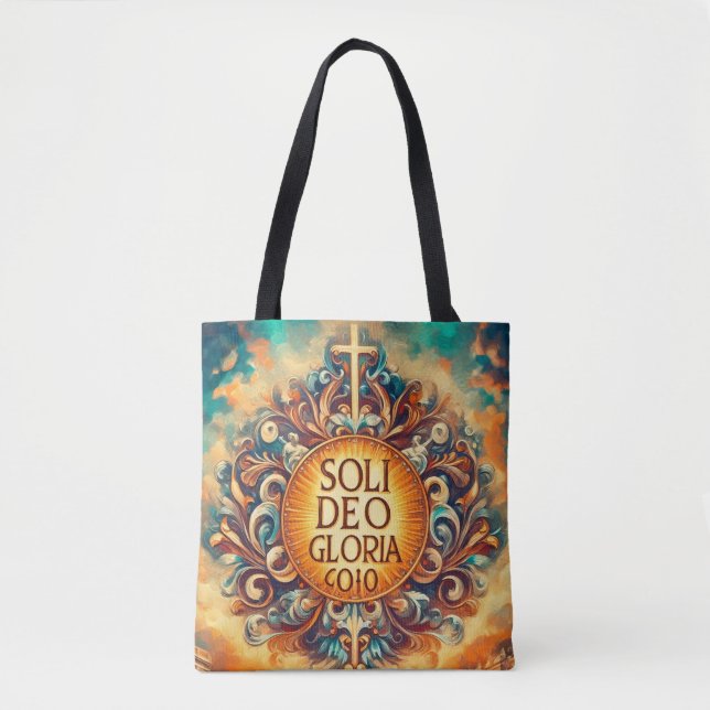 Soli Deo Gloria,Glory be to God Alone, Christian  Tote Bag (Front)