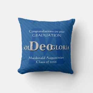 SOLI DEO GLORIA Personalised Keepsake Graduation Cushion