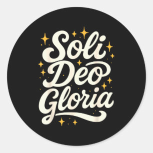 Soli Deo Gloria Reformed Christian Theology Design Classic Round Sticker