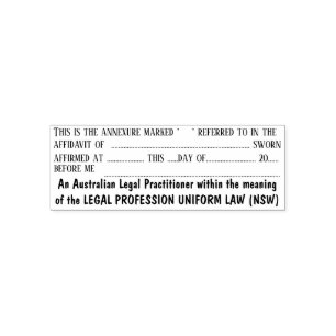 Solicitor affidavit annexure NSW law stationery Self-inking Stamp
