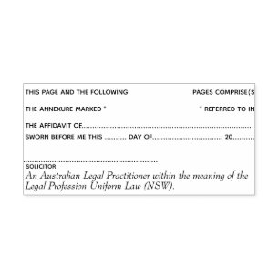 Solicitor affidavit annexure page number Legal Self-inking Stamp