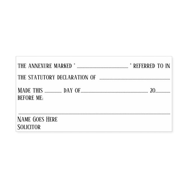 Solicitor annexure statutory declaration legal self-inking stamp (Design)