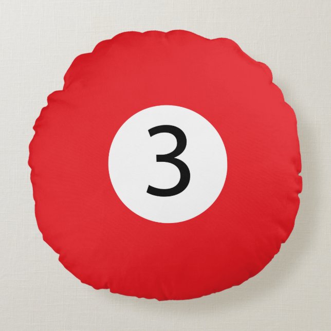 Solid and Stripe Billiard Balls #3 Collect all 15 Round Cushion (Front)