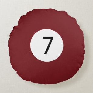 Solid and Stripe Billiard Balls #7 Collect all 15 Round Cushion