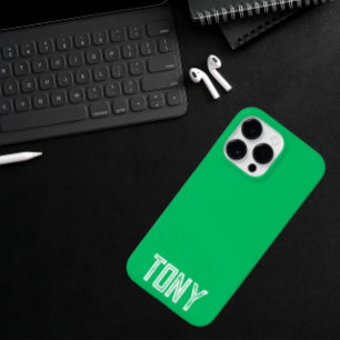 Solid Apple Green Custom Name Monogram Case-Mate iPhone 14 Pro Max Case