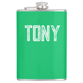 Solid Apple Green Custom Name Monogram Hip Flask