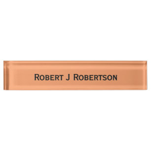 Solid Apricot Personalised Nameplate