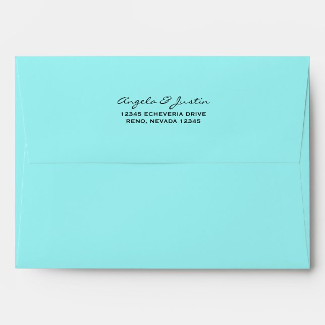 Solid Aqua Blue Envelope (Back (Top Flap))
