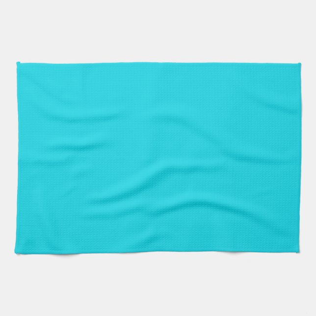 Solid Aqua Blue Kitchen Towel (Horizontal)