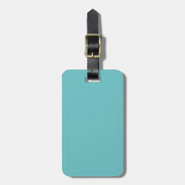 Solid Aqua Blue Pop of Colour Luggage Tag (Front Vertical)