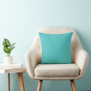 Solid aqua sky turquoise cushion