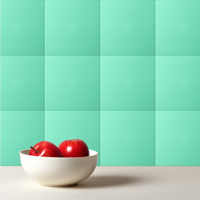 Solid aquamarine aqua mint ceramic tile (Creator Uploaded)
