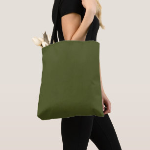 Solid Army Green Colour Full Print Coverage Tote Bag