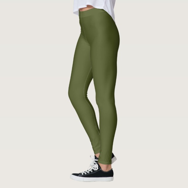 Solid Army Green Leggings (Left)